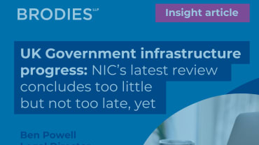 UK Government infrastructure progress: NIC's latest review concludes too little but not too late, yet.